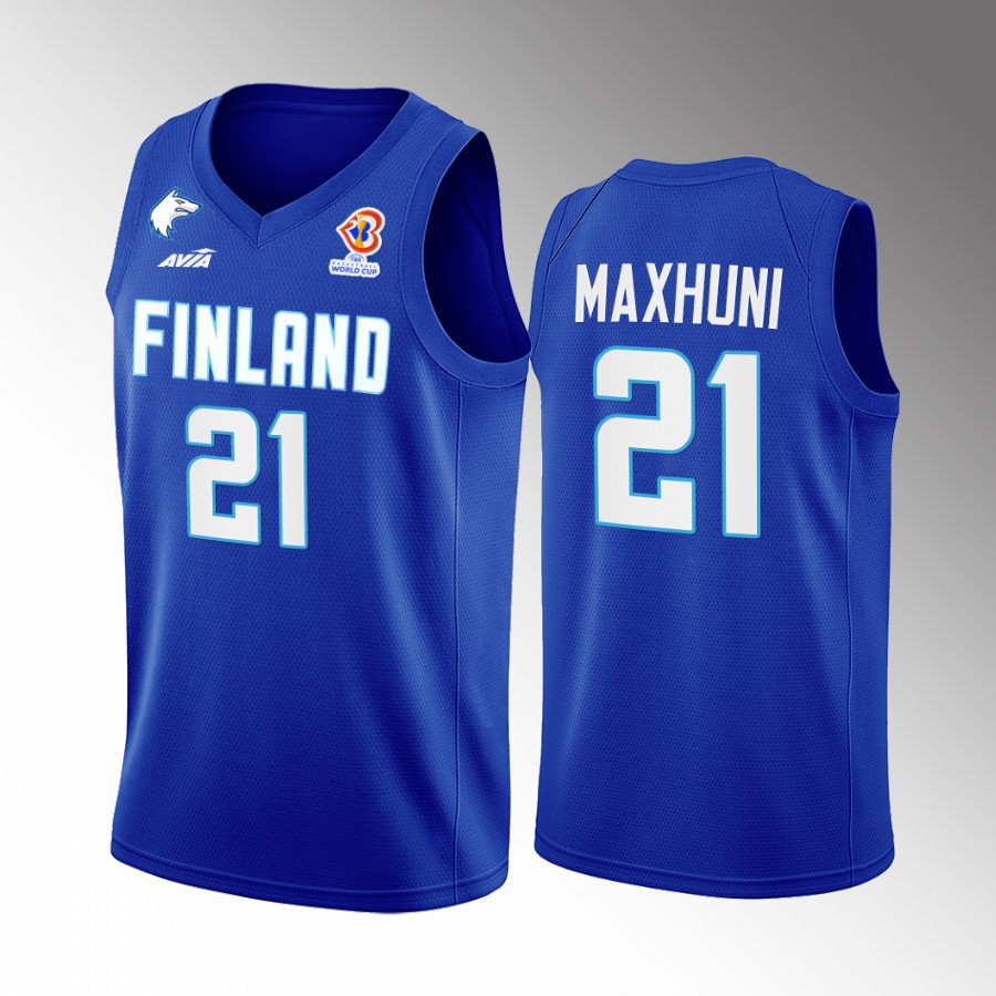 Edon Maxhuni Finland 2022 FIBA  World Cup Blue Jersey Away #21