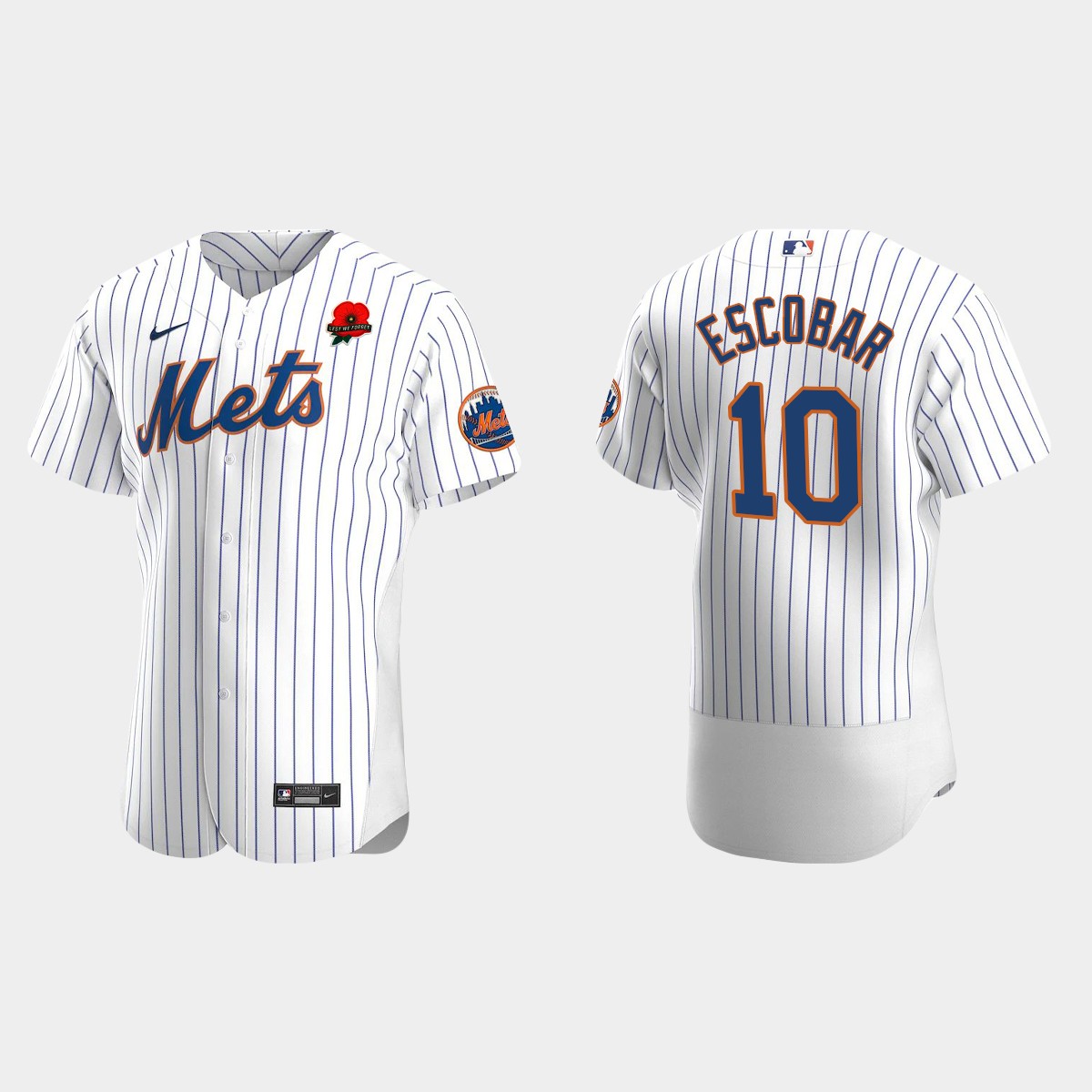 Eduardo Escobar New York Mets 2022 Memorial Day Poppy Patch Jersey - White