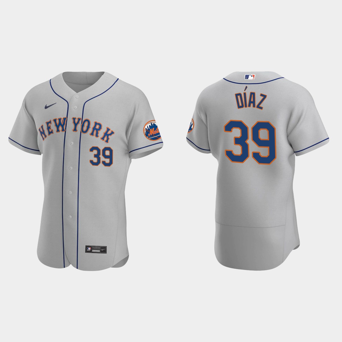 Edwin Diaz #39 New York Mets 2020 Road Jersey - Gray
