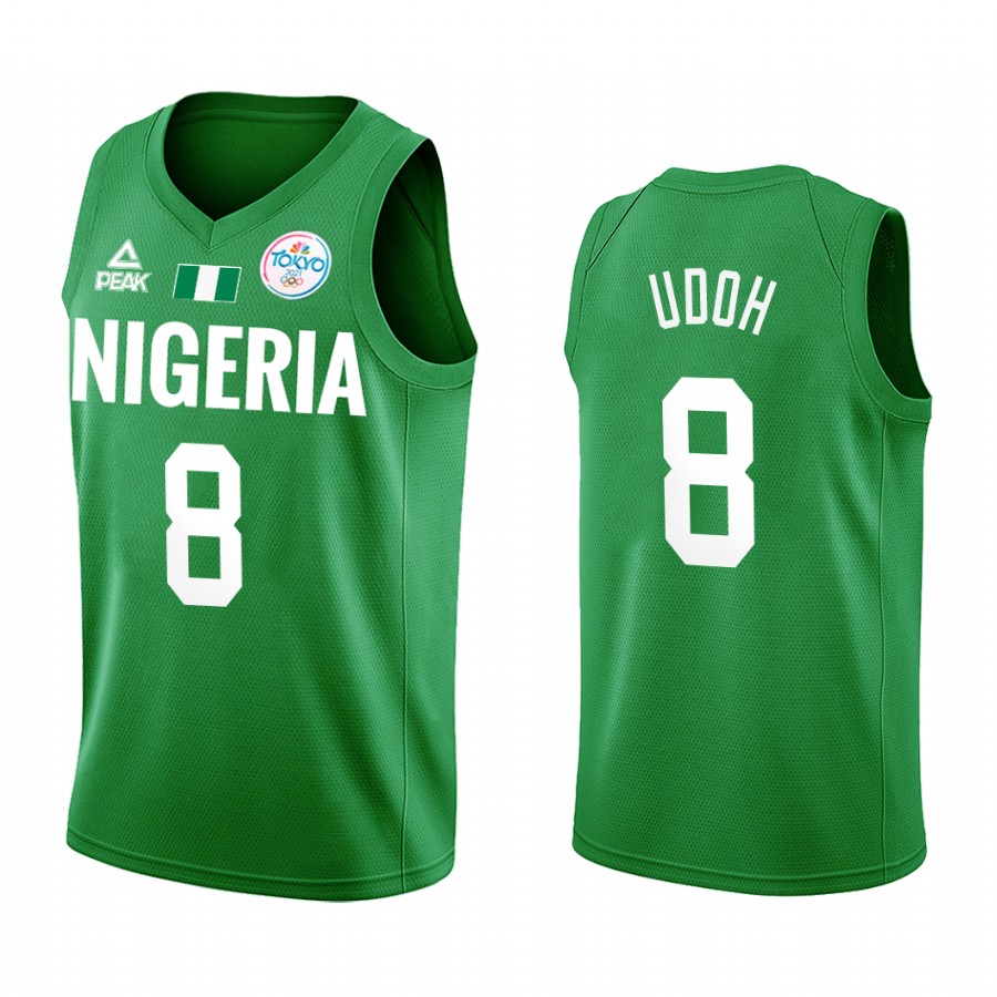 Ekpe Udoh Nigeria  #8 Green 2021 Tokyo Olymipcs Limited Jersey