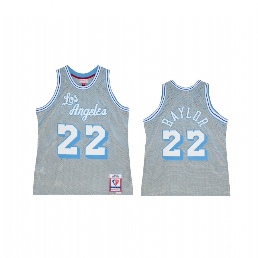 Elgin Baylor #22 Los Angeles Lakers Retro 75th Jersey Silver
