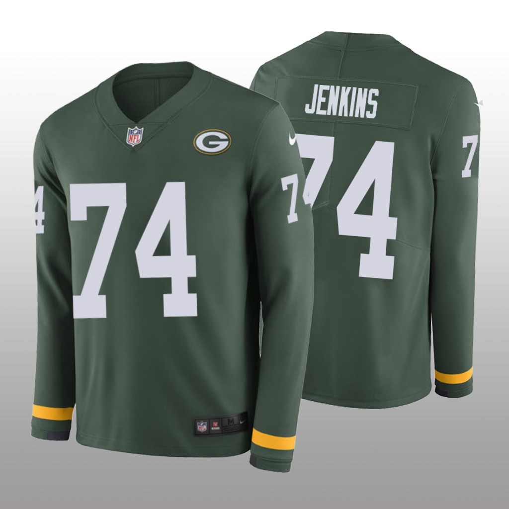 Elgton Jenkins Green Bay Packers Green Therma Long Sleeve Jersey
