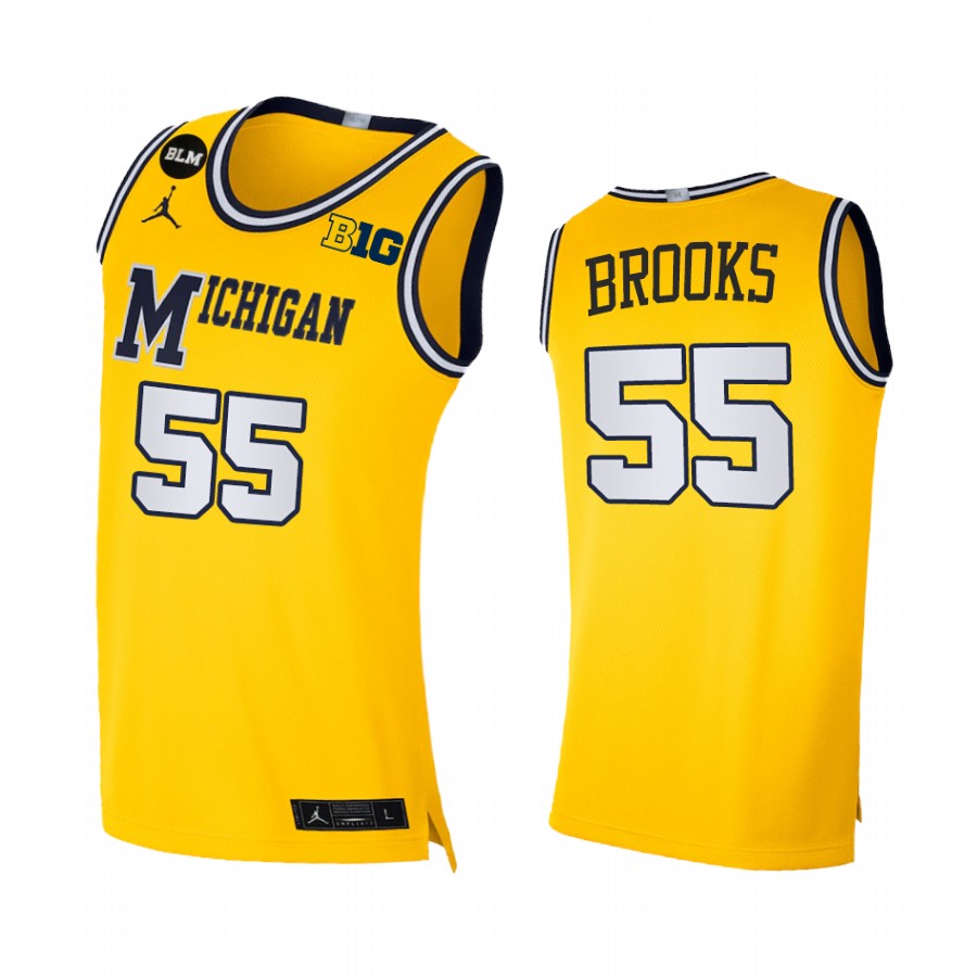 Eli Brooks Michigan Wolverines Yellow Jersey 2021 BLM Social Justice Limited