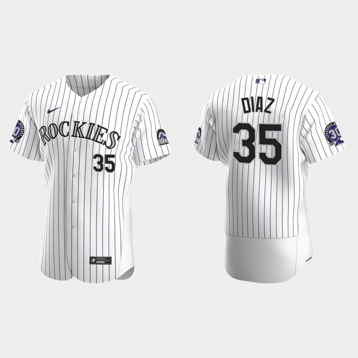 Elias Diaz Colorado Rockies 30th Anniversary Jersey - White Purple