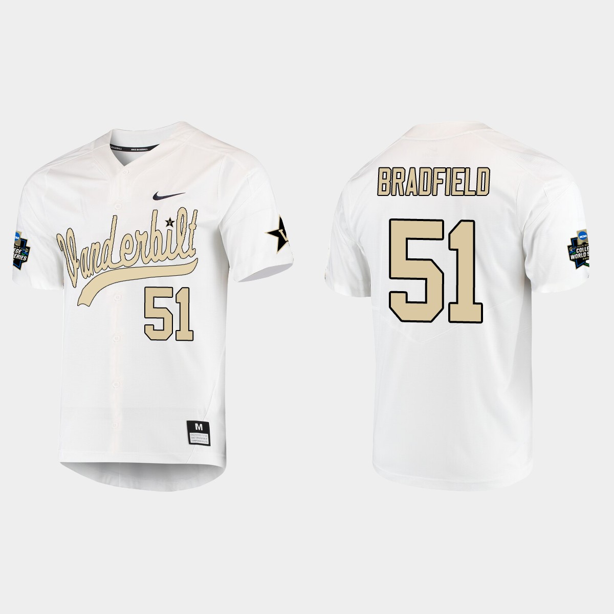 Enrique Bradfield Vanderbilt Commodores College World Series  Jersey - White