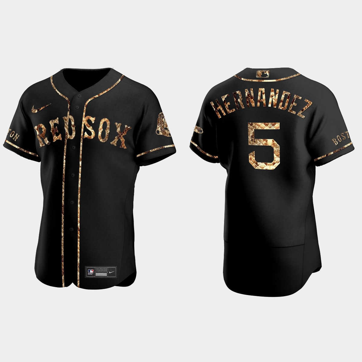 Enrique Hernandez Boston Red Sox Python Skin Jersey - Black