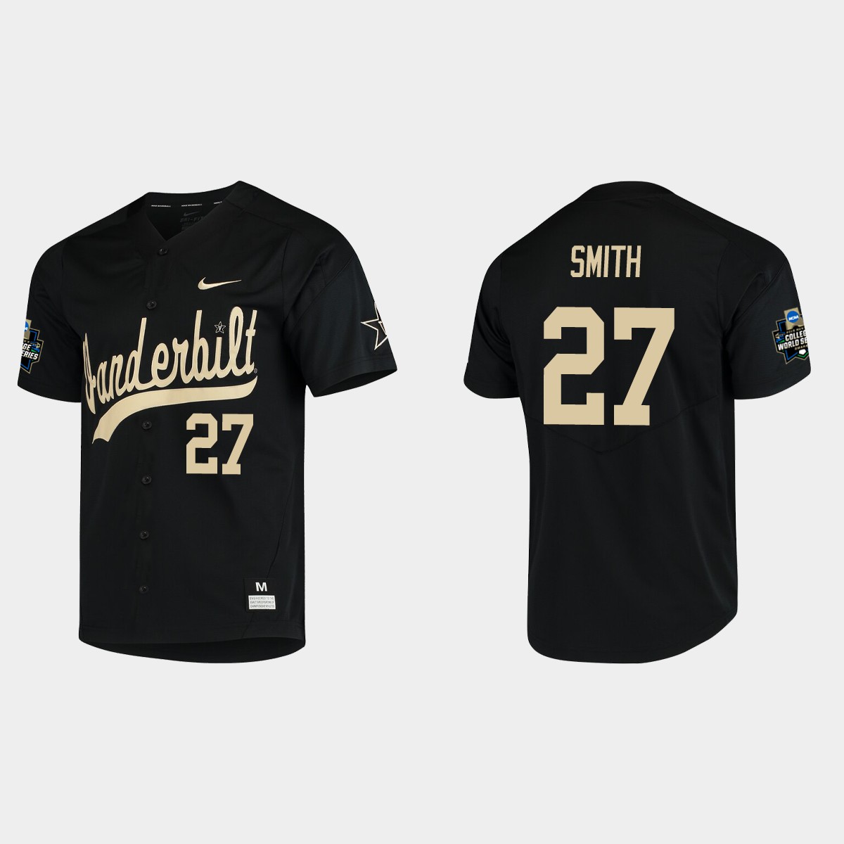 Ethan Smith Vanderbilt Commodores College World Series  Jersey - Black