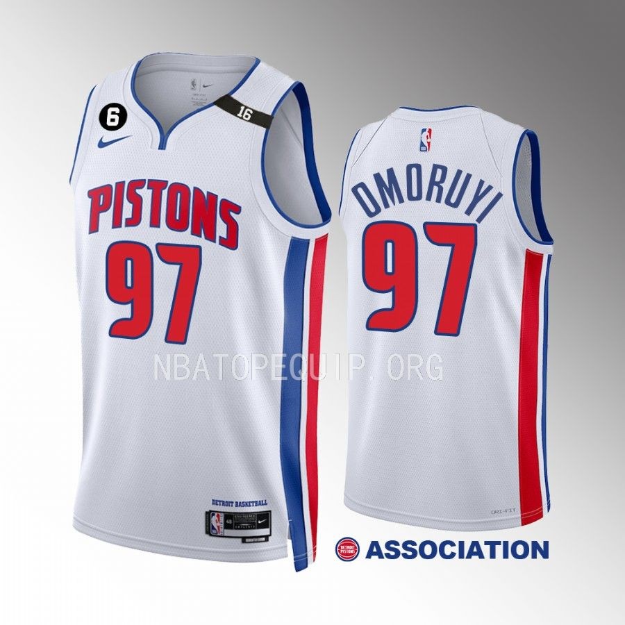 Eugene Omoruyi Detroit Pistons #97 White Jersey 2022-23 Association Edition Swingman