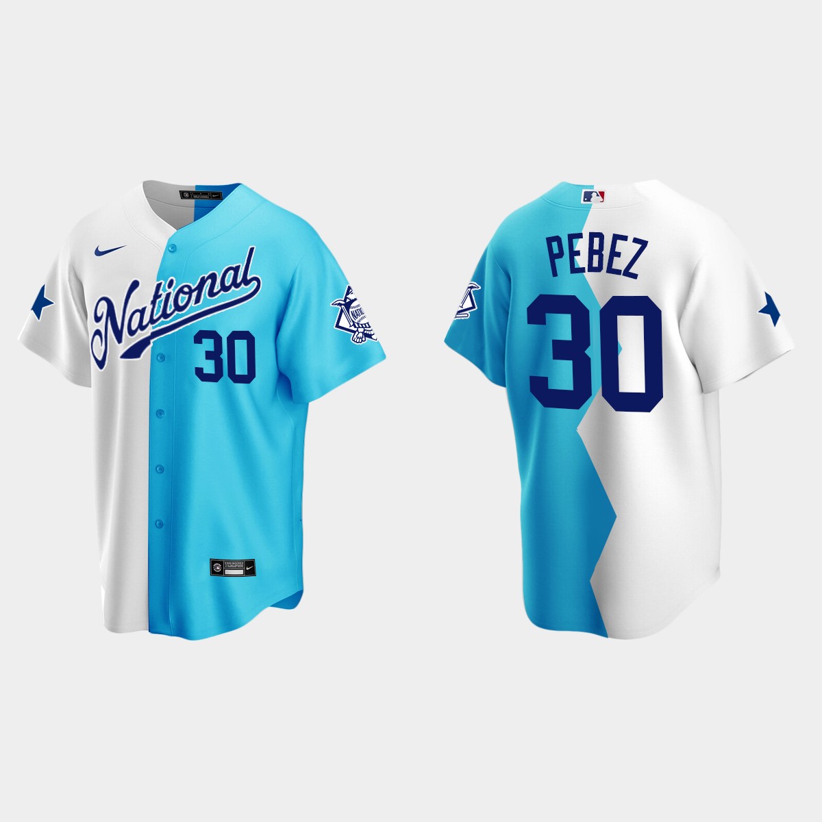Eury Pebez MLB 2022 All-Star Futures Game Split Jersey - White Teal