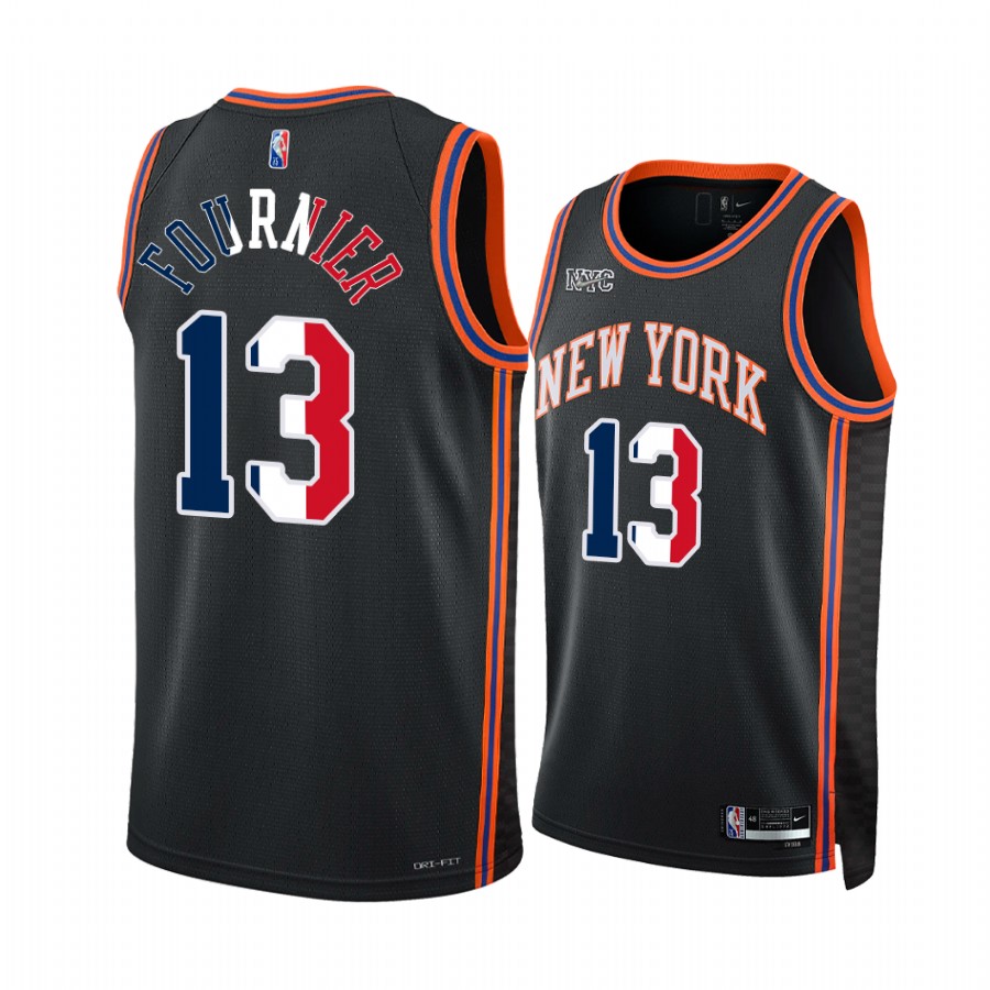 Evan Fournier France Flag Edition New York Knicks #13 Black Jersey Special