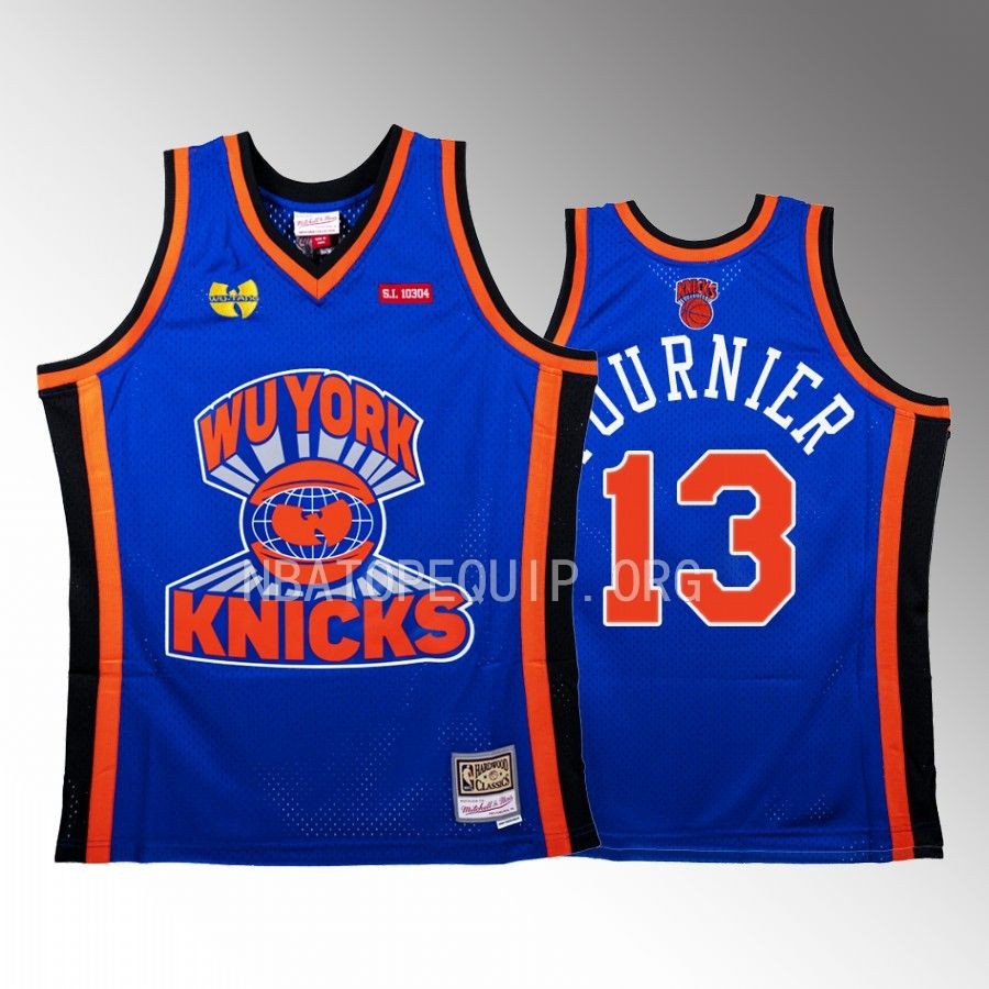Evan Fournier Knicks x Wu-Tang Clan Jersey NBA BR Remix Blue #13 Limited Edition