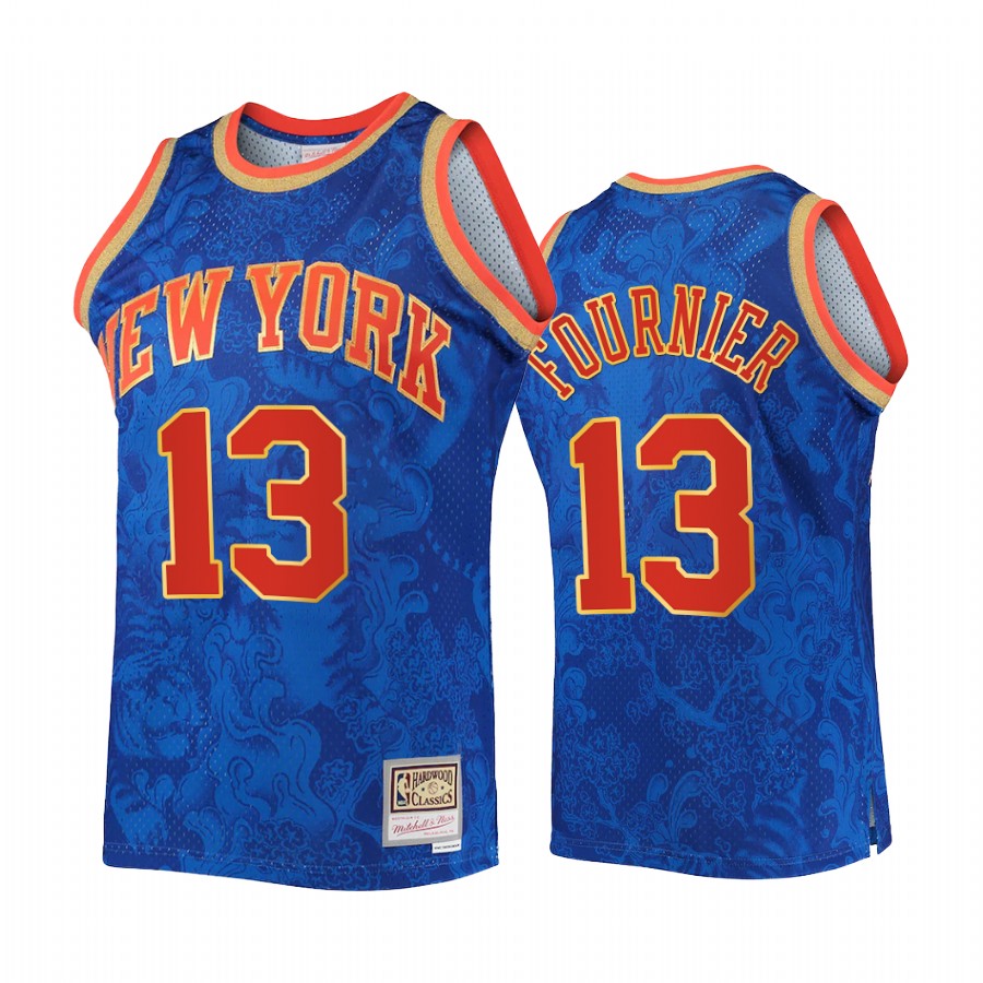 Evan Fournier Lunar New Year 2022 New York Knicks Royal Jersey Throwback