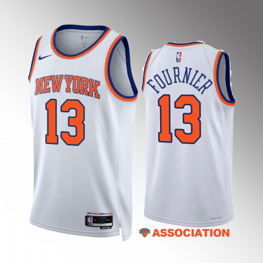 Evan Fournier New York Knicks #13 White Jersey 2022-23 Association Edition Swingman