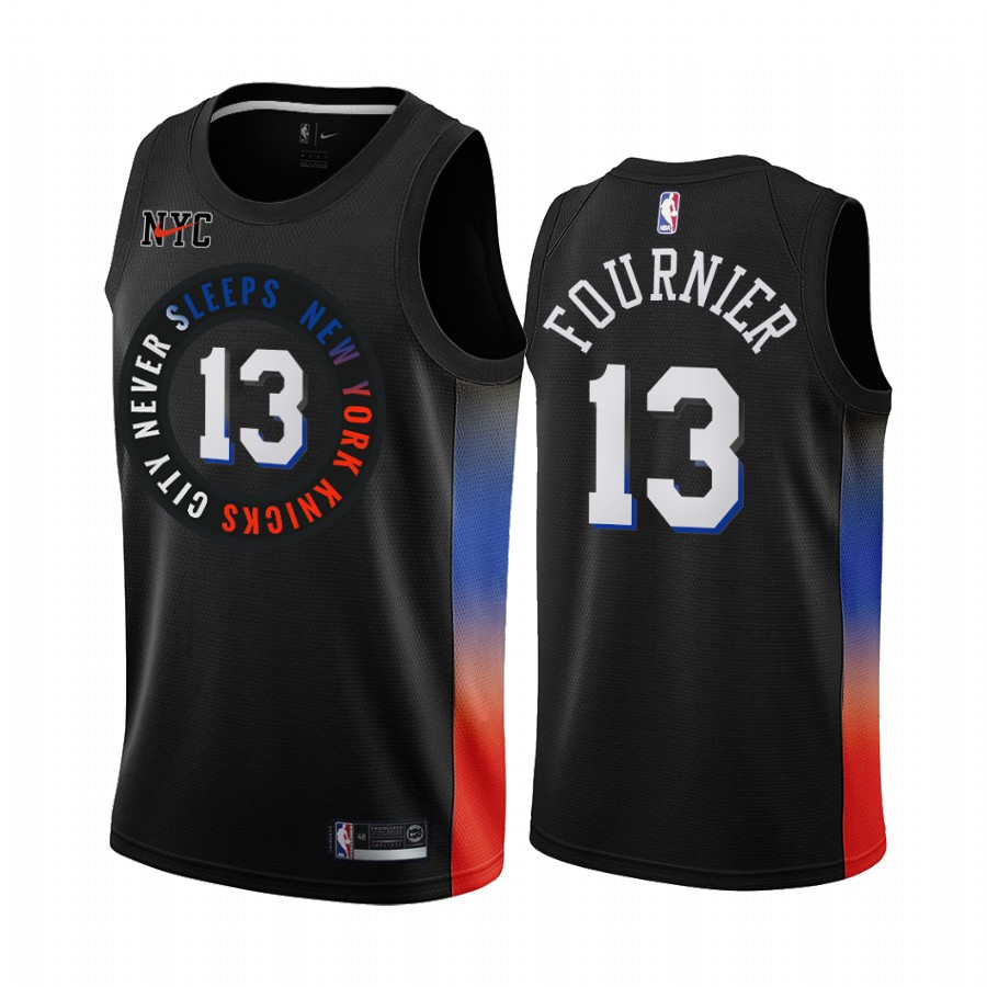Evan Fournier New York Knicks Black City Edition #13 Jersey 2021 Trade
