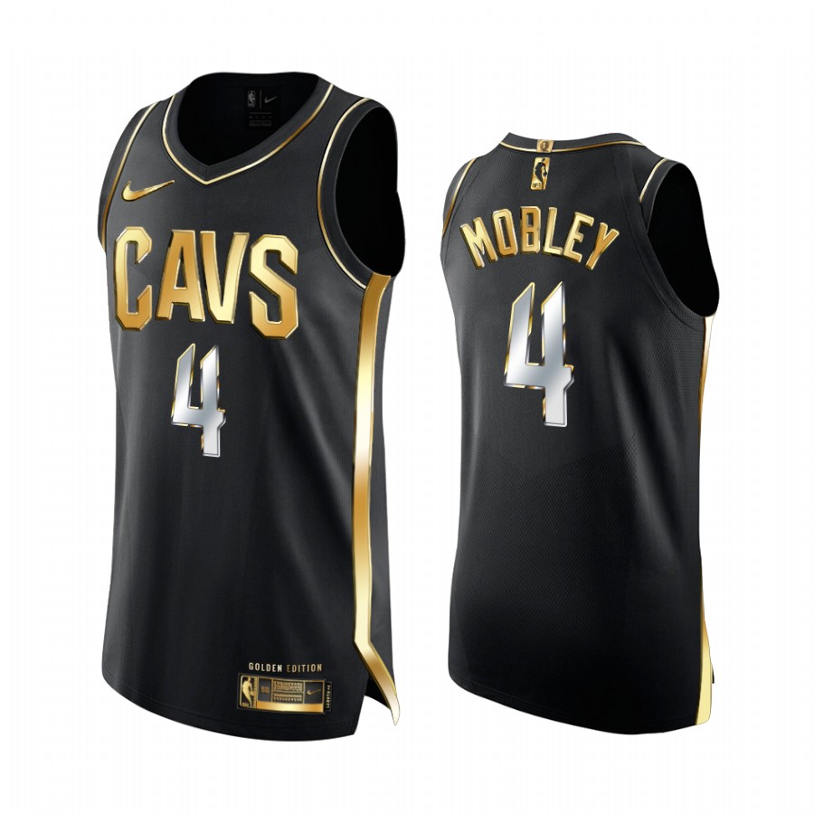 Evan Mobley Cleveland Cavaliers Black Golden Edition Jersey 2021 NBA Draft