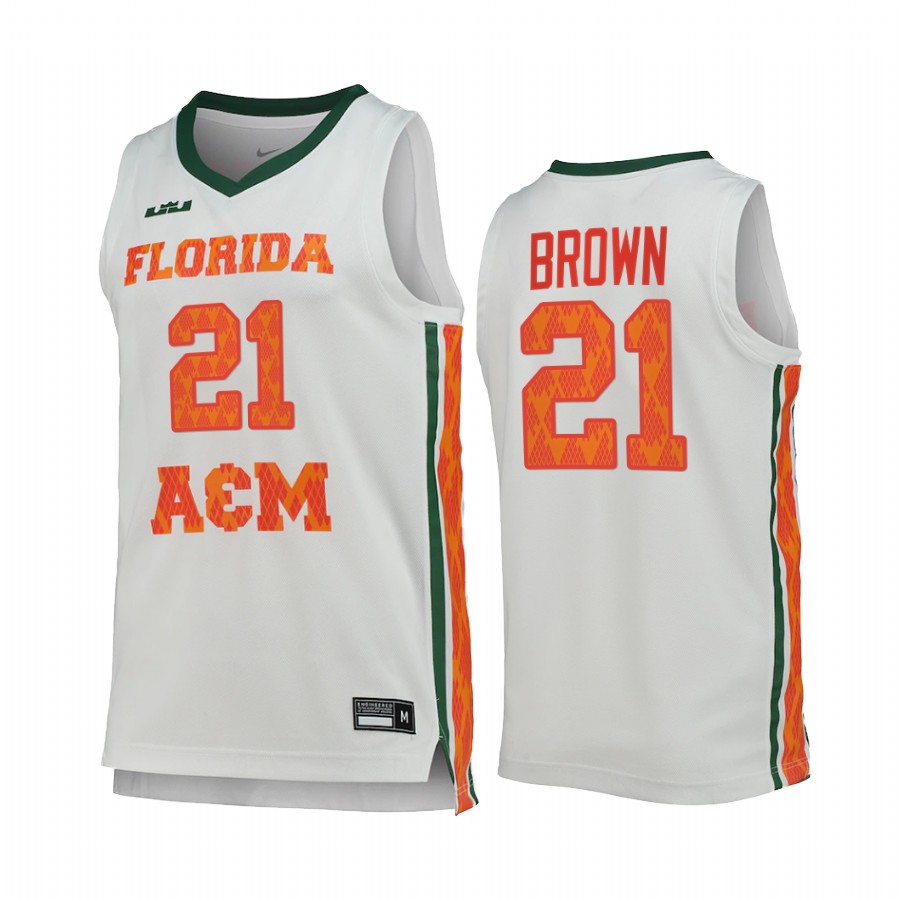FAMU Rattlers Johnny Brown Jersey 2022 King James White College  Uniform