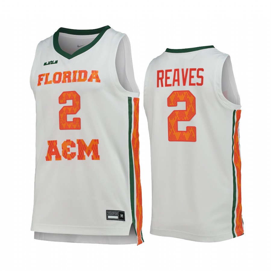 FAMU Rattlers Kamron Reaves Jersey 2022 King James White College  Uniform