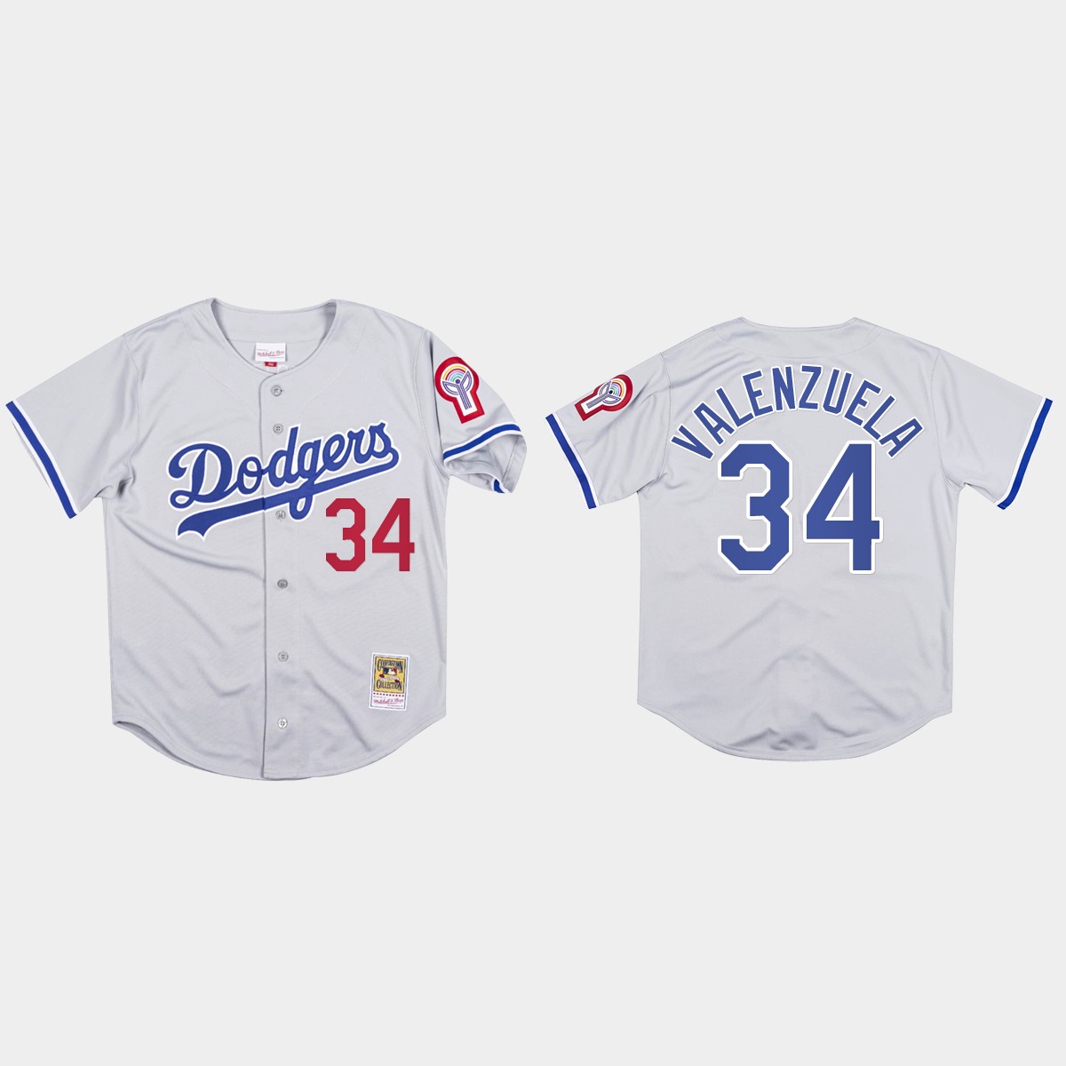 Fernando Valenzuela #34 Los Angeles Dodgers Mitchell And Ness 1981 Jersey - Gray