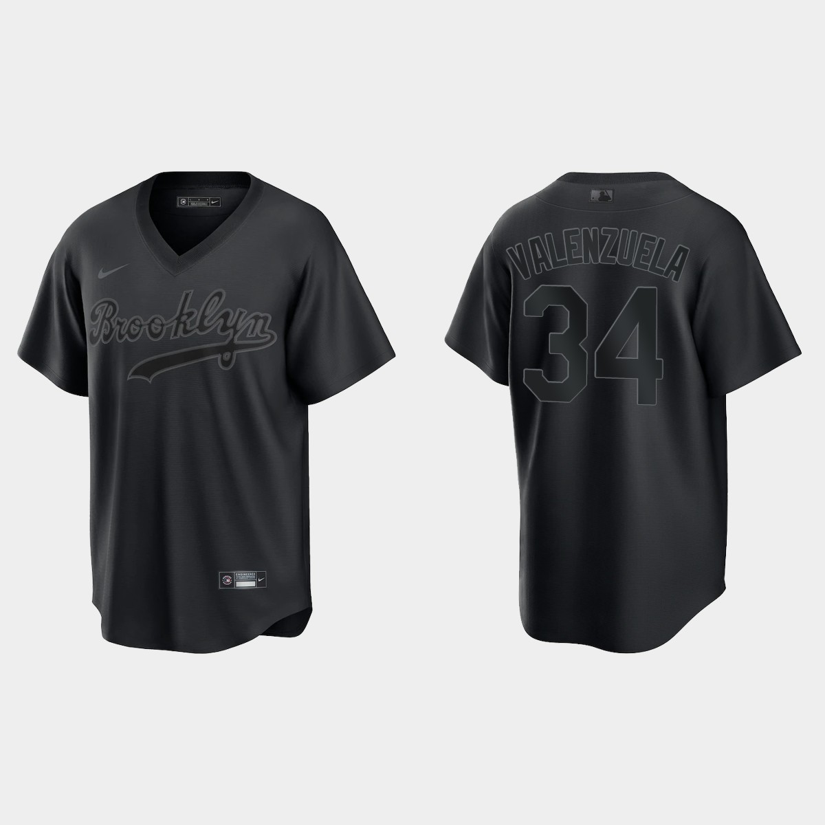 Fernando Valenzuela Brooklyn Dodgers Pitch Black Fashion Jersey - Black