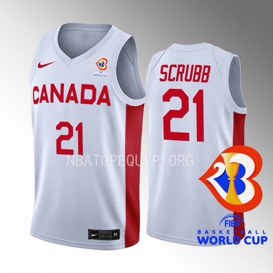 FIBA World Cup 2023 Canada  #21 Thomas Scrubb Men Jersey White