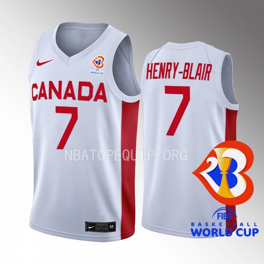 FIBA World Cup 2023 Canada  #7 Jahvon Henry-Blair Men Jersey White