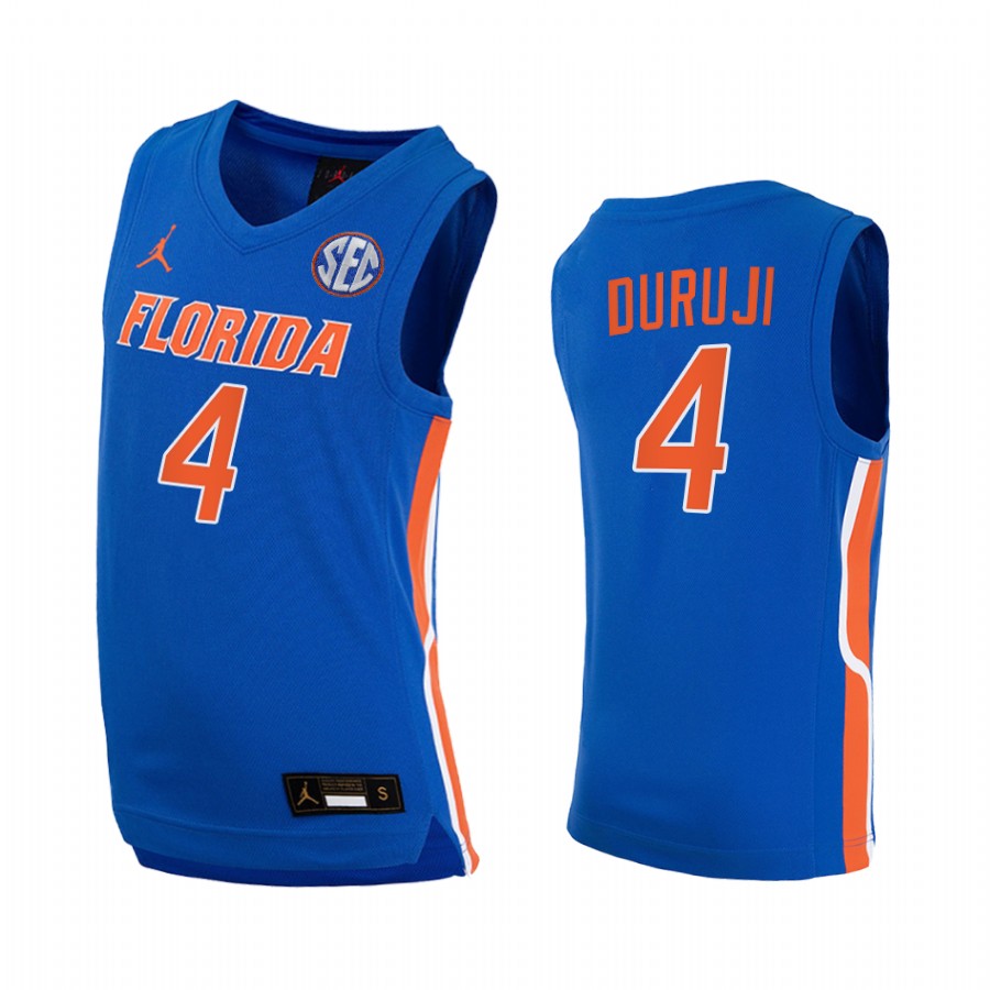 Florida Gators Anthony Duruji Jersey 2021-22 College  Royal  Uniform