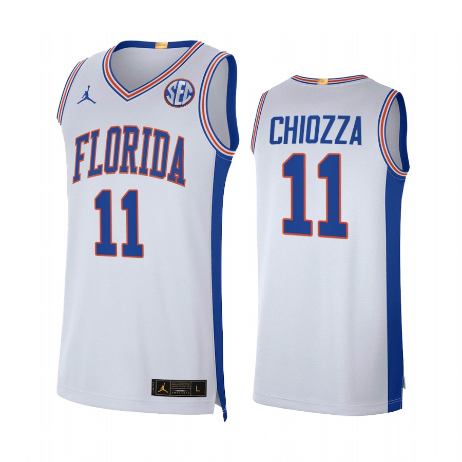 Florida Gators Chris Chiozza Jersey Elite Limited White NBA Alumni Uniform