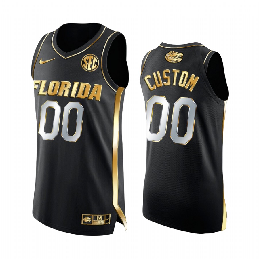 Florida Gators Custom Jersey 2021-22 Golden Edition Black Uniform