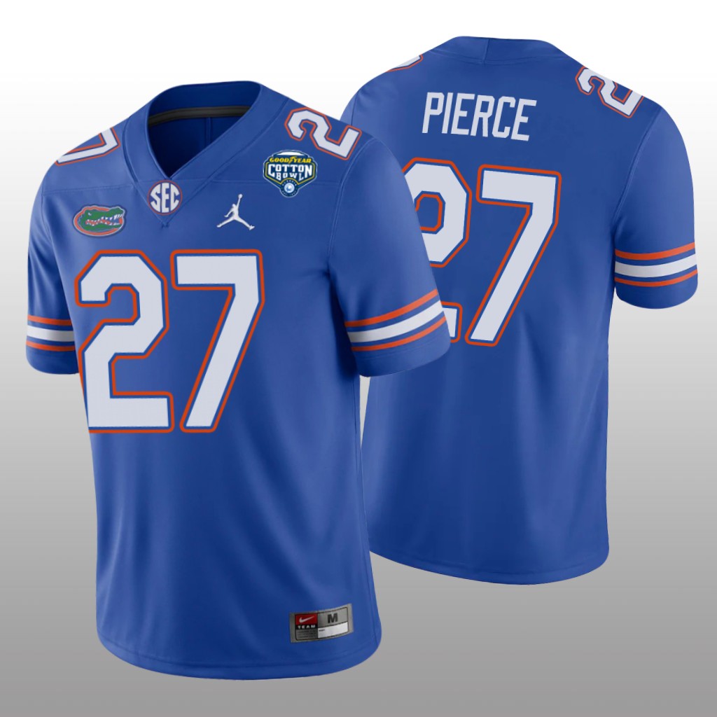 Florida Gators Dameon Pierce Royal Game Jersey 2020 Cotton Bowl - Men's