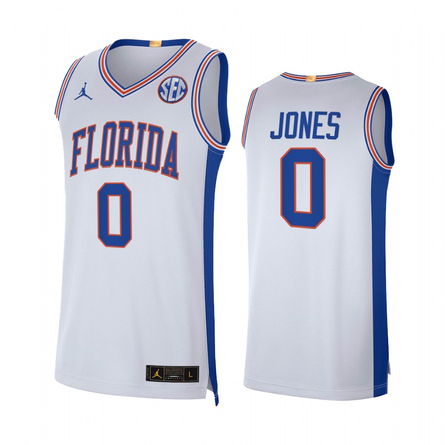 Florida Gators Myreon Jones Jersey 2021-22 Elite Limited White College  Uniform