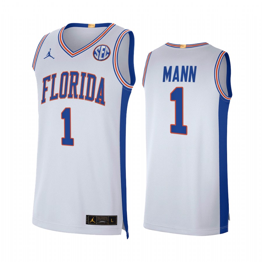 Florida Gators Tre Mann Jersey Elite Limited White NBA Alumni Uniform