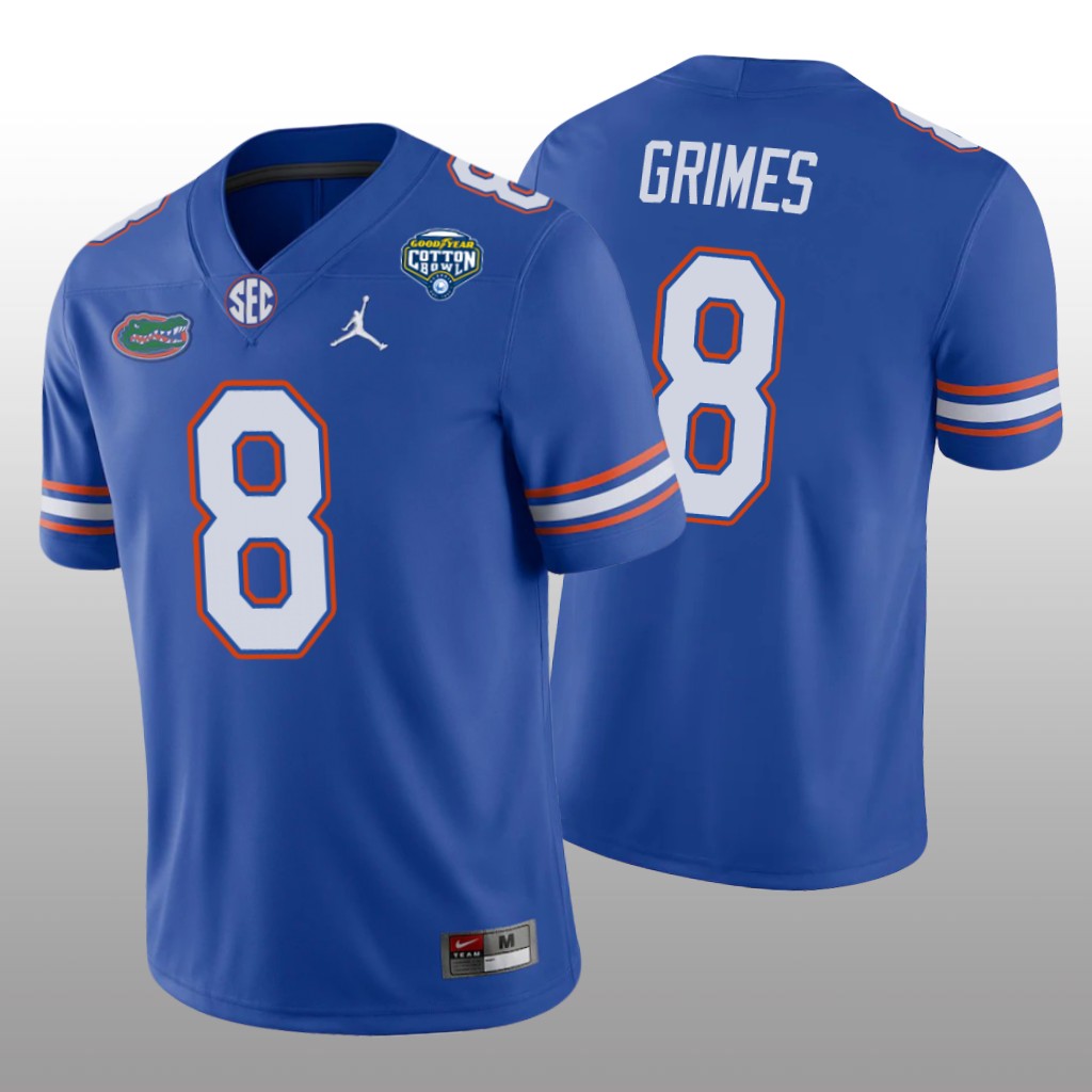 Florida Gators Trevon Grimes Royal Game Jersey 2020 Cotton Bowl - Men's