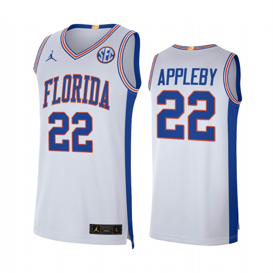 Florida Gators Tyree Appleby Jersey 2021-22 Elite Limited White College  Uniform