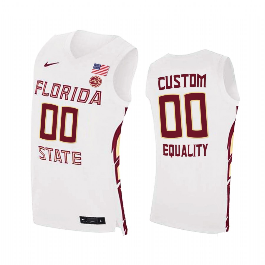 Florida State Seminoles Custom White Equality College  Jersey