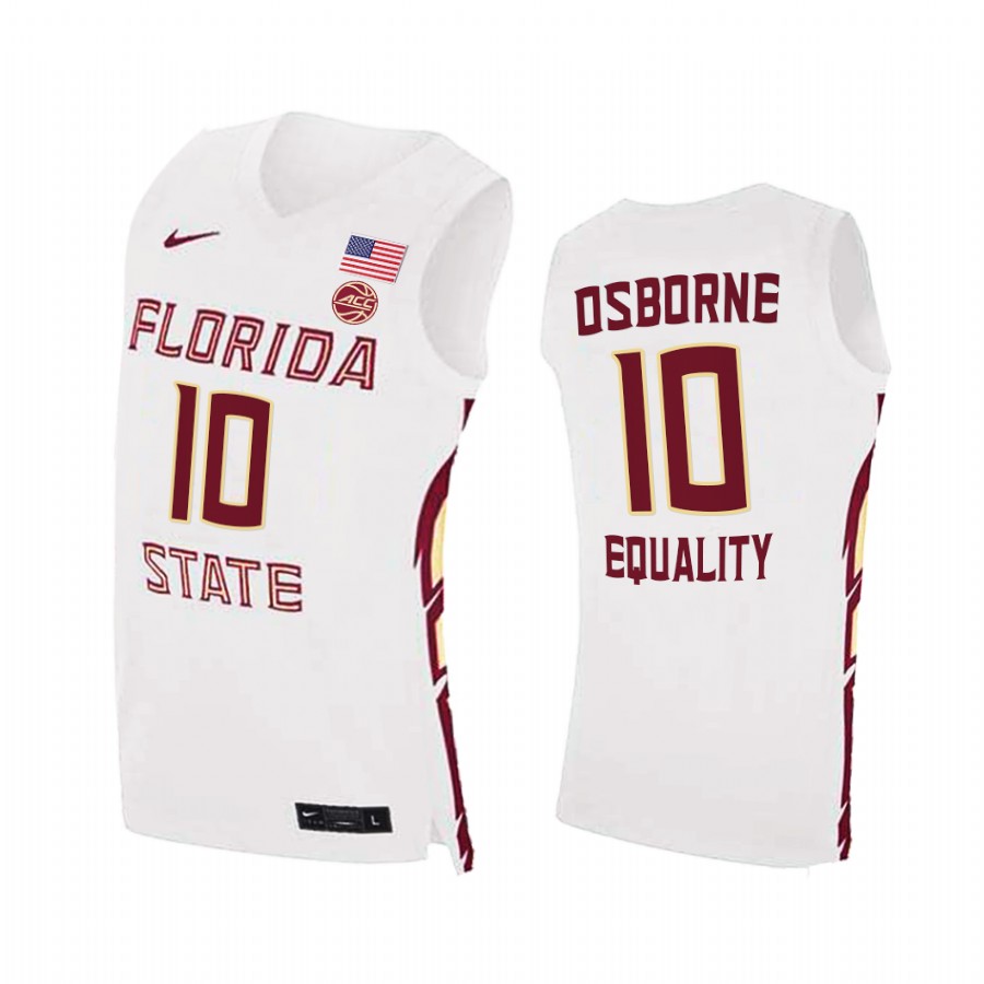 Florida State Seminoles Malik Osborne White Equality College  Jersey