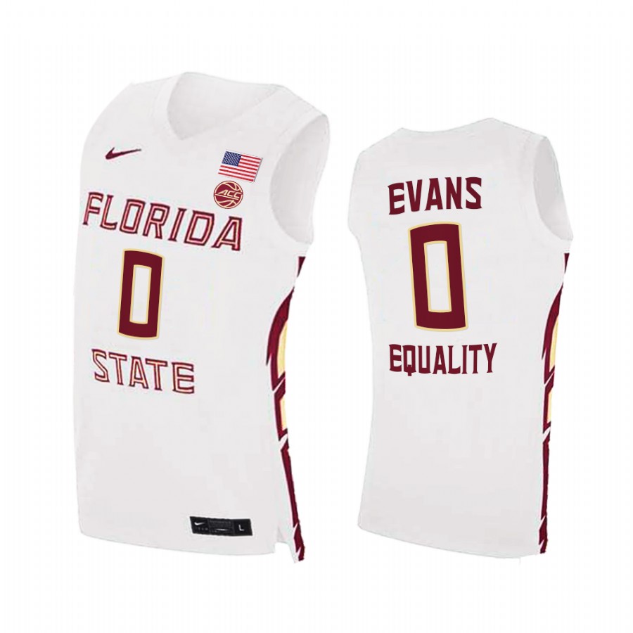 Florida State Seminoles RayQuan Evans White Equality College  Jersey