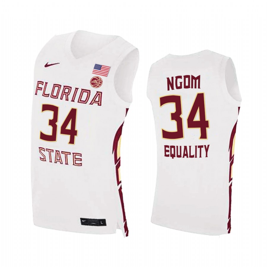 Florida State Seminoles Tanor Ngom White Equality College  Jersey