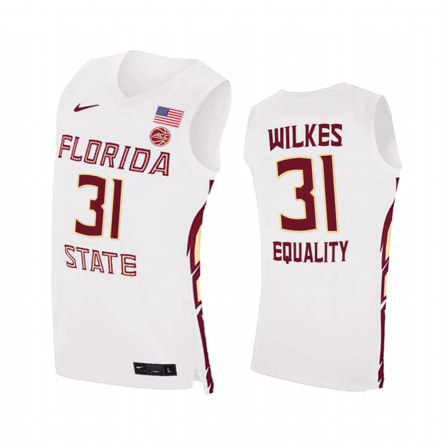 Florida State Seminoles Wyatt Wilkes White Equality College  Jersey