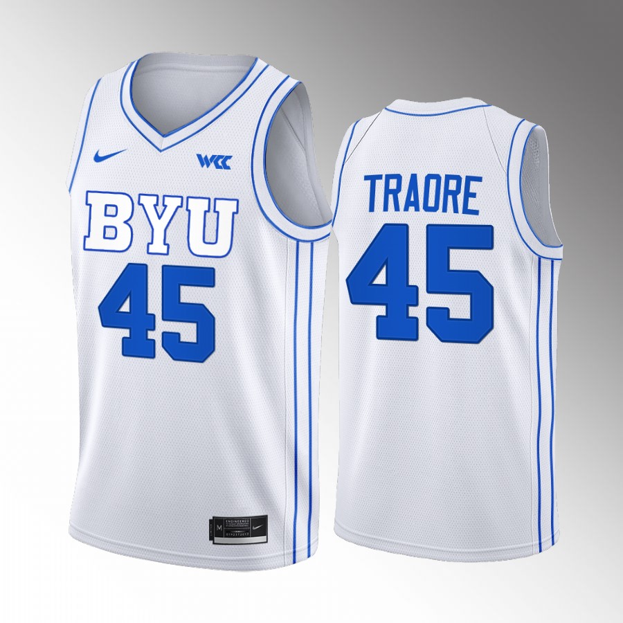 Fousseyni Traore BYU Cougars White Jersey 2022-23 College