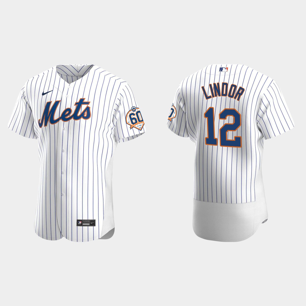 Francisco Lindor New York Mets 60th Anniversary Home Jersey - White