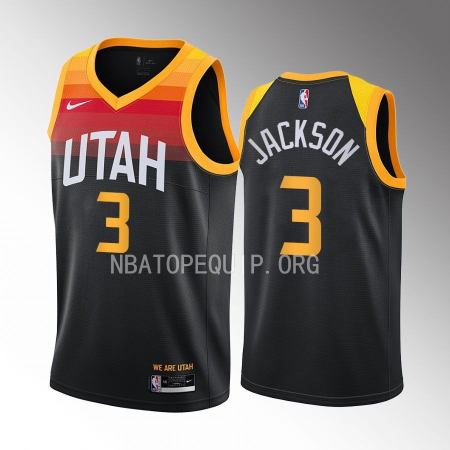 Frank Jackson 2022-23 Utah Jazz Black #3 City Edition Jersey Swingman
