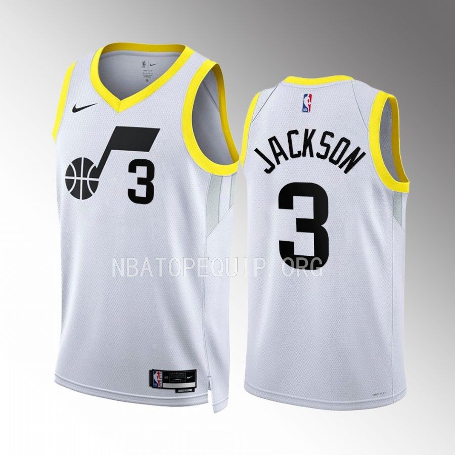 Frank Jackson 2022-23 Utah Jazz White #3 Association Edition Jersey Swingman