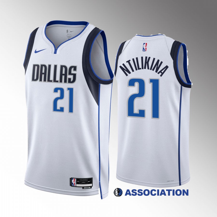 Frank Ntilikina 2022-23 Dallas Mavericks White #21 Association Edition Jersey Swingman