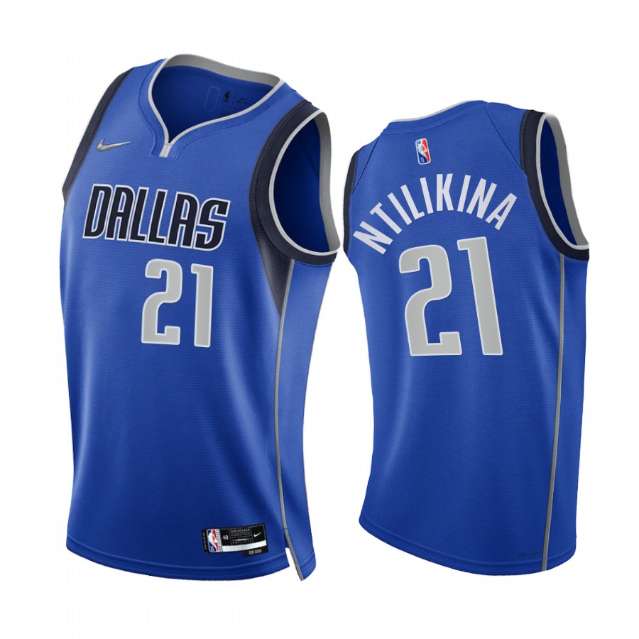 Frank Ntilikina Dallas Mavericks 2021-22 75th Diamond Anniversary Blue #21 Jersey Icon Edition