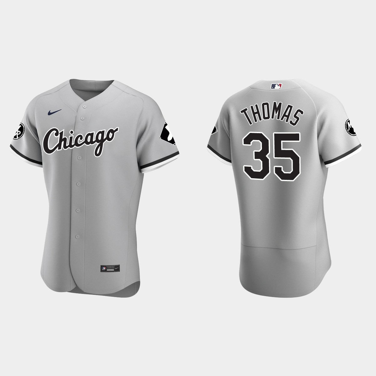 Frank Thomas Chicago White Sox MR Patch Jersey - Gray