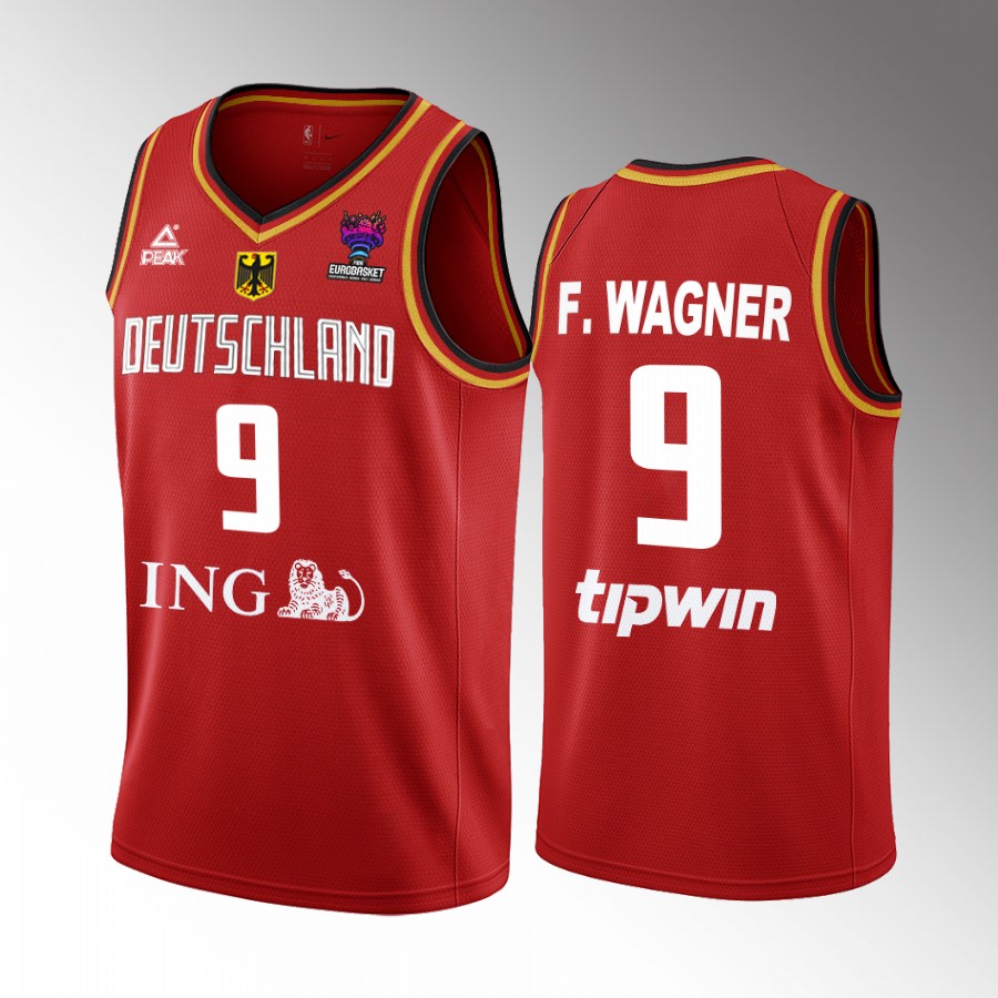 Franz Wagner Germany  FIBA EuroBasket 2022 Red Jersey #9