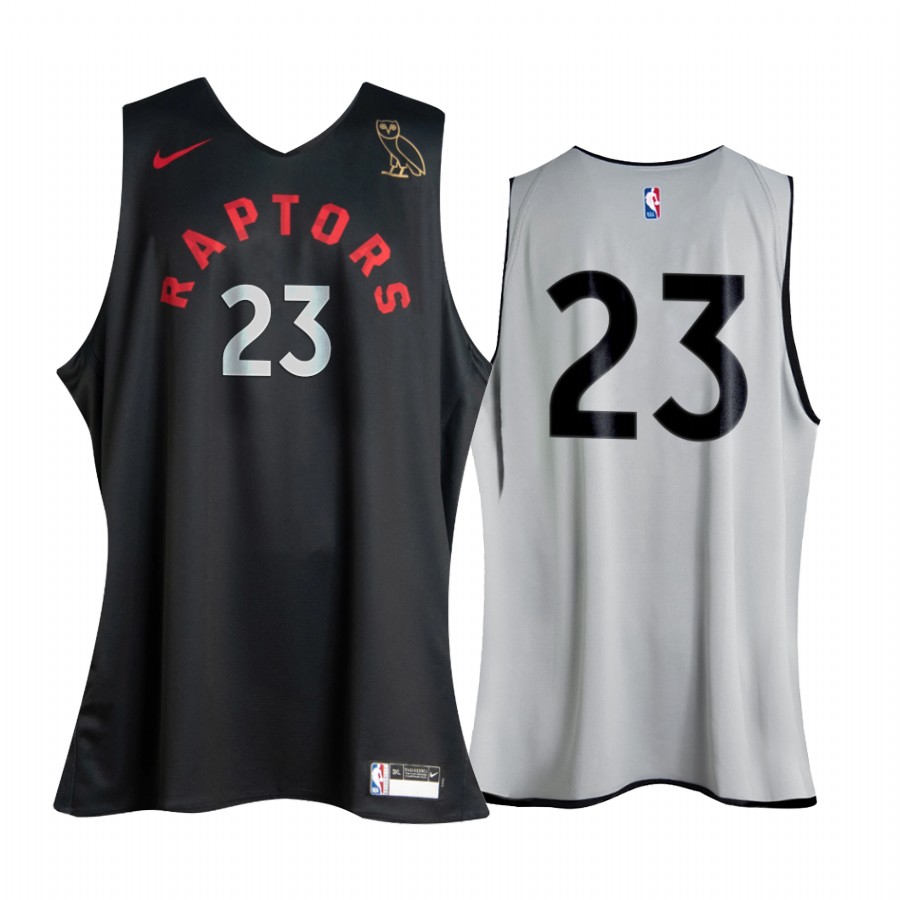 Fred VanVleet 2020 Raptors x OVO #23 Black White Reversible Jersey
