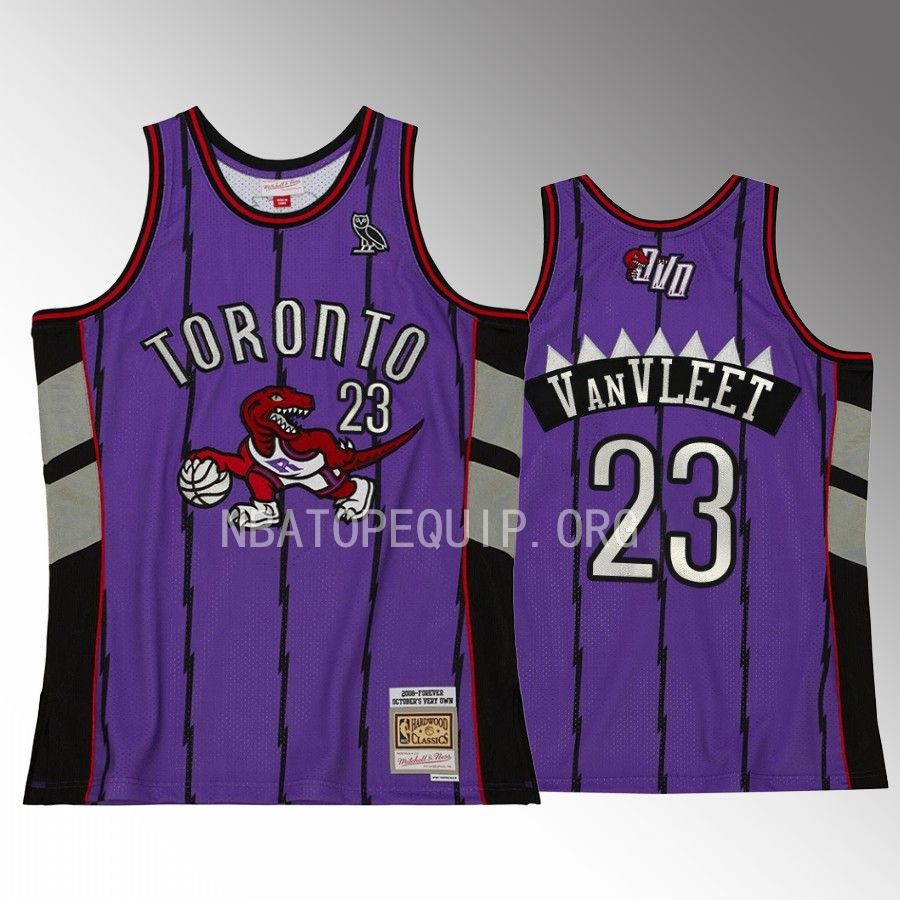 Fred VanVleet OVO x Hardwood Classic Jersey Toronto Raptors #23 Purple Swingman Men's Shirt