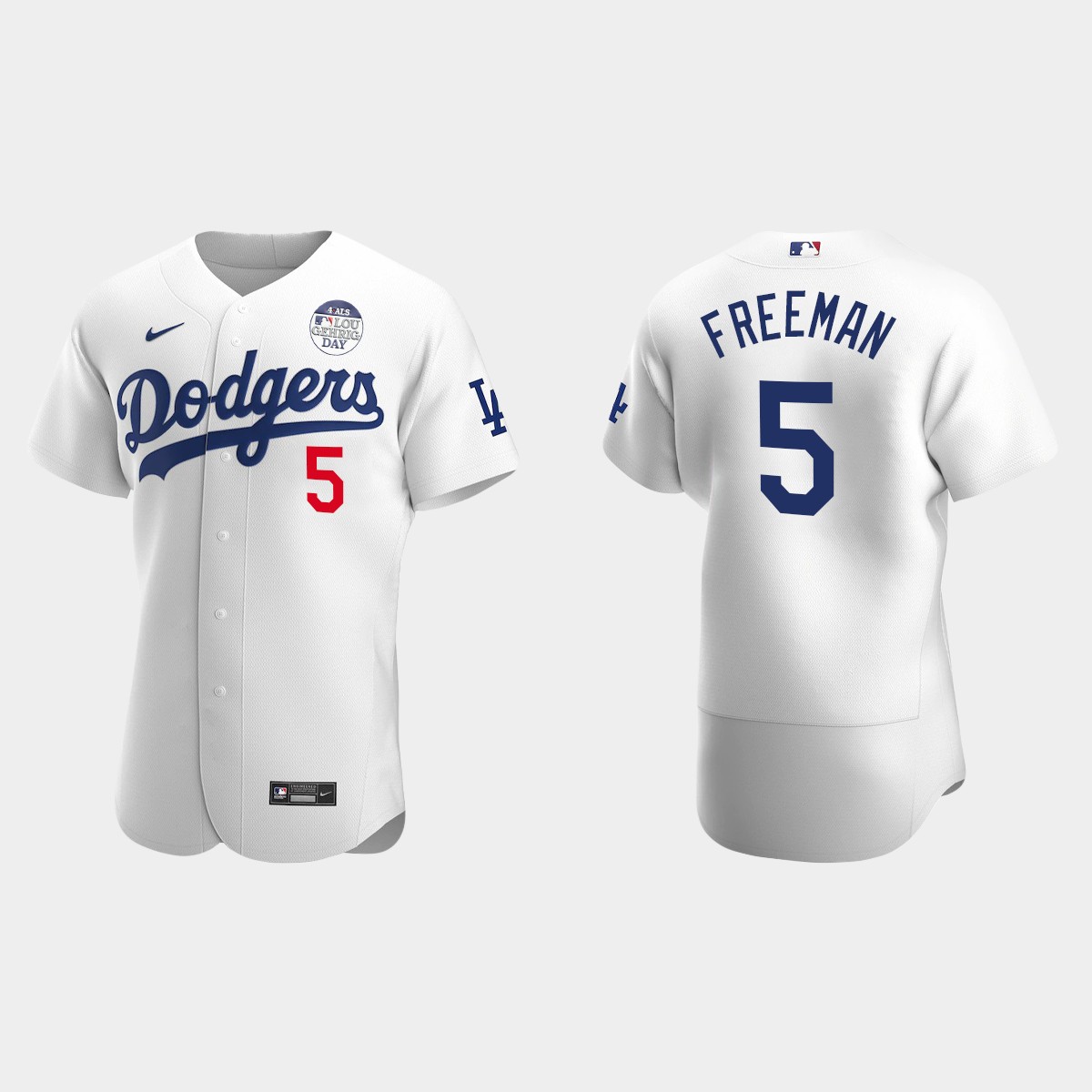 Freddie Freeman Los Angeles Dodgers 4 ALS Lou Gehrig Day Jersey - White