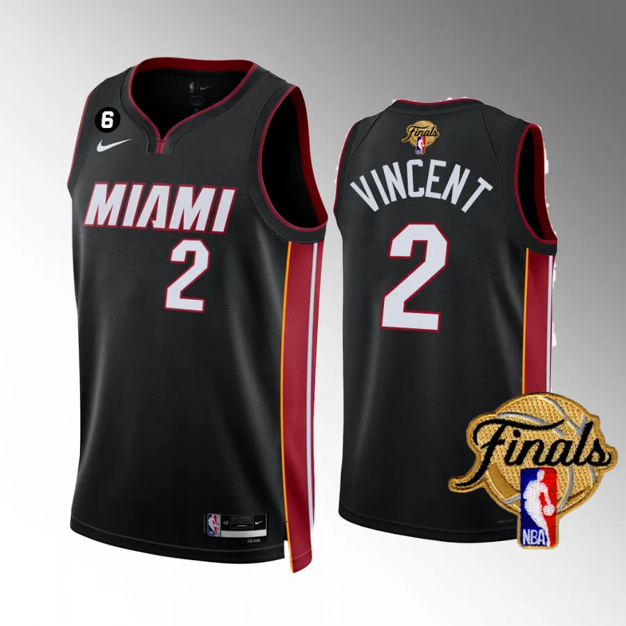 Gabe Vincent Miami Heat 2023 NBA Finals Black #2 Statement Edition Jersey Men